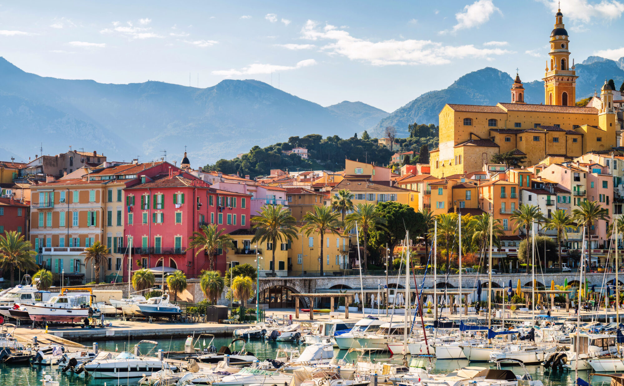 Menton village old town during spring